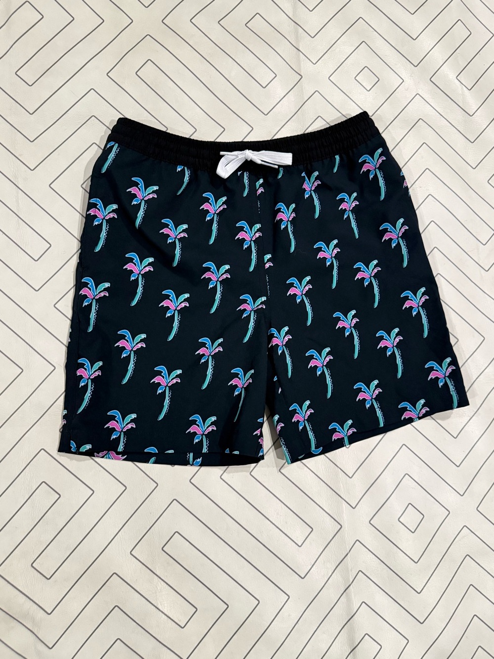Chubbies Black Palm-Print Swim Trunks